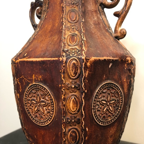 Vintage Embossed Metal Vase - Picture 2 of 8